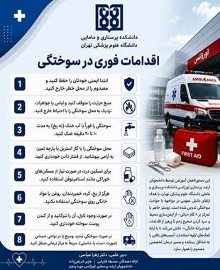 ۸ گام حیاتی در مواجهه با سوختگی؛ دانشِ نجات‌بخش در لحظات بحرانی